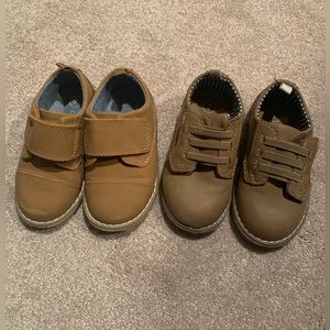 Two Pairs Toddler Dress Shoe Lot Brown Size 7c